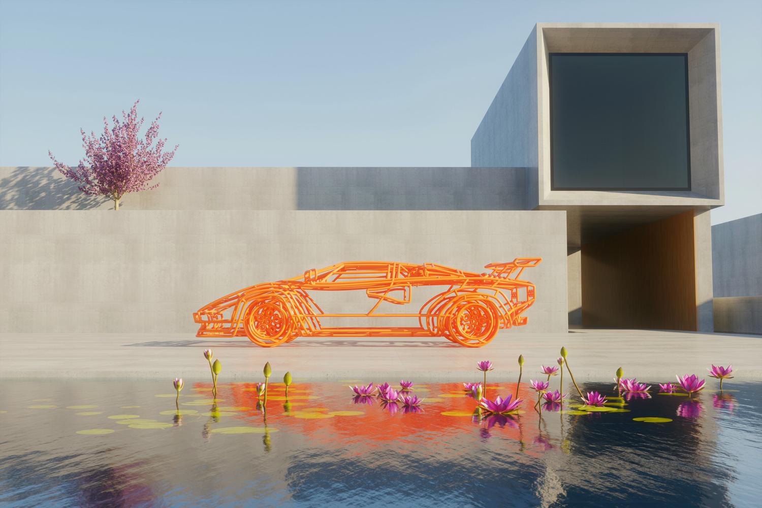 Lamborghini Countach Sculpture