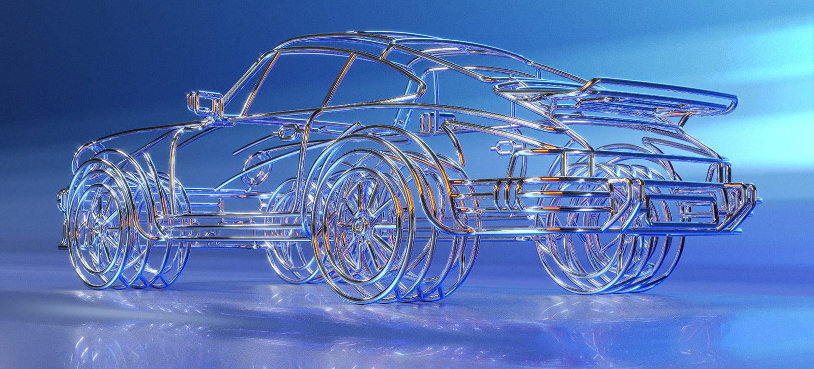 Porsche 934 Chrome Print