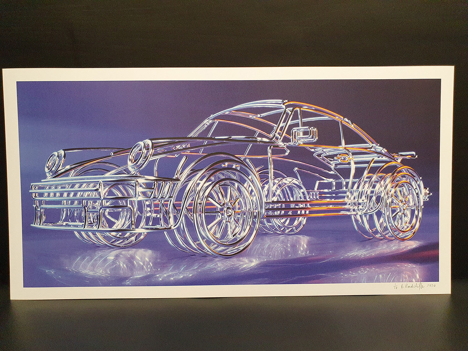 Porsche 934 Chrome Print Banner